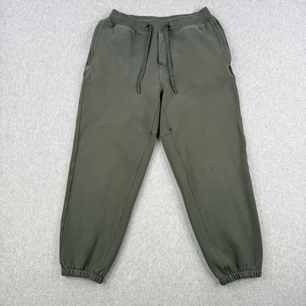 Lululemon Joggers Mens Medium Olive Green Steady State Fleece Sweatpants Gym